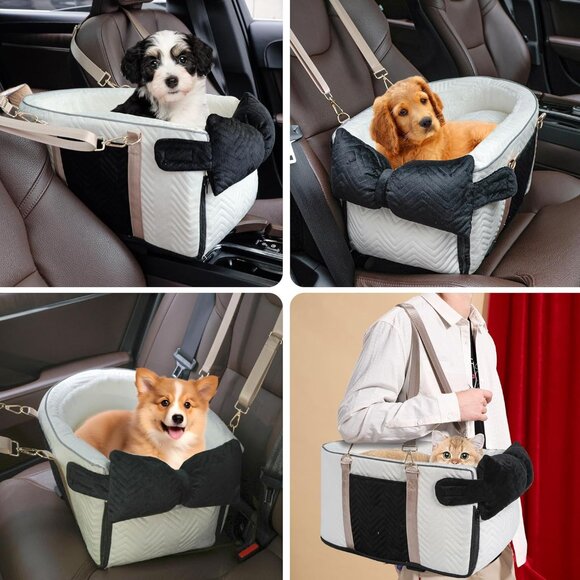 Dog Car Seat for Small Dogs Adjustable Portable Center Console - Picture 6 of 8